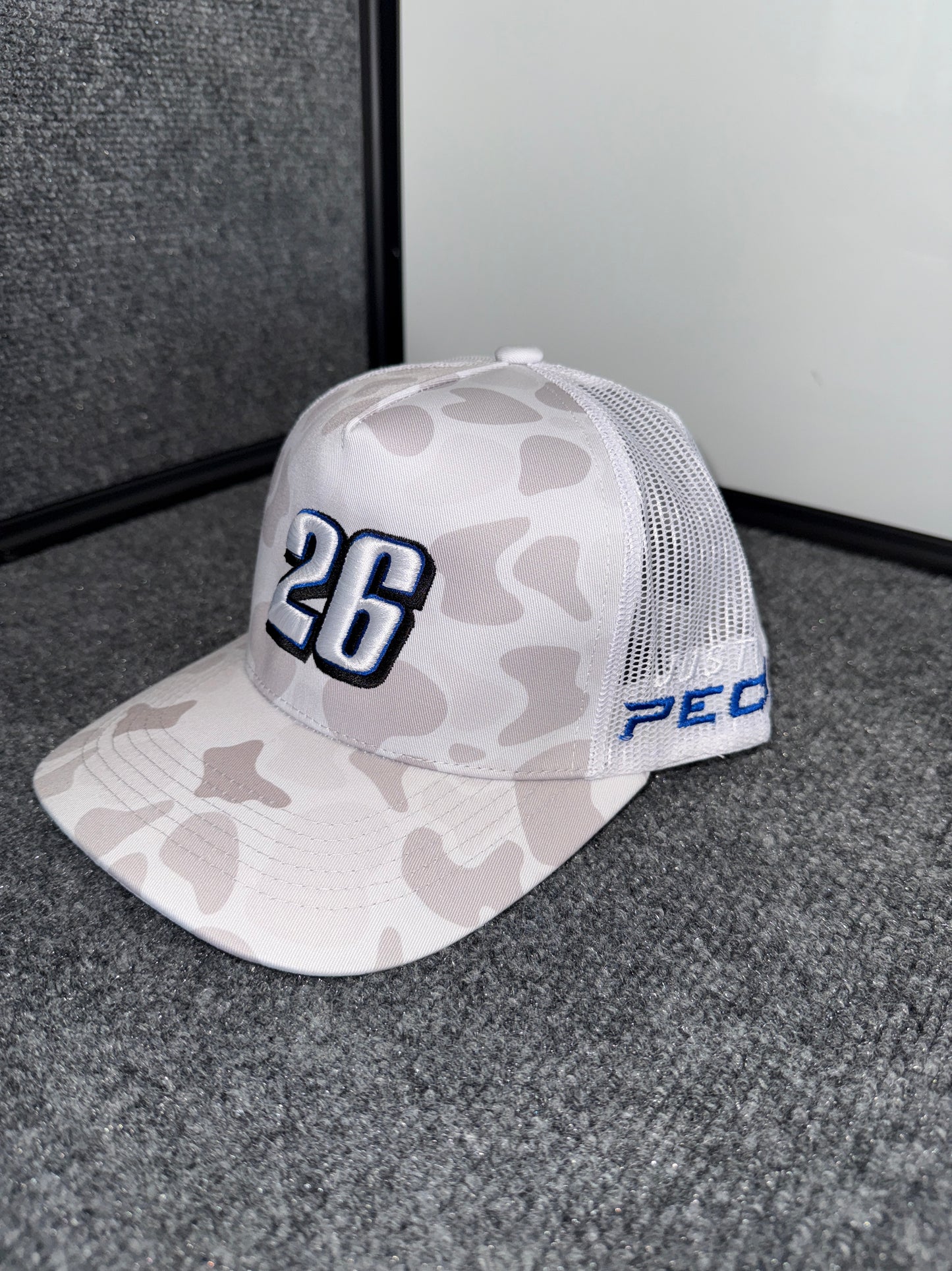 26 White Camo Snapback