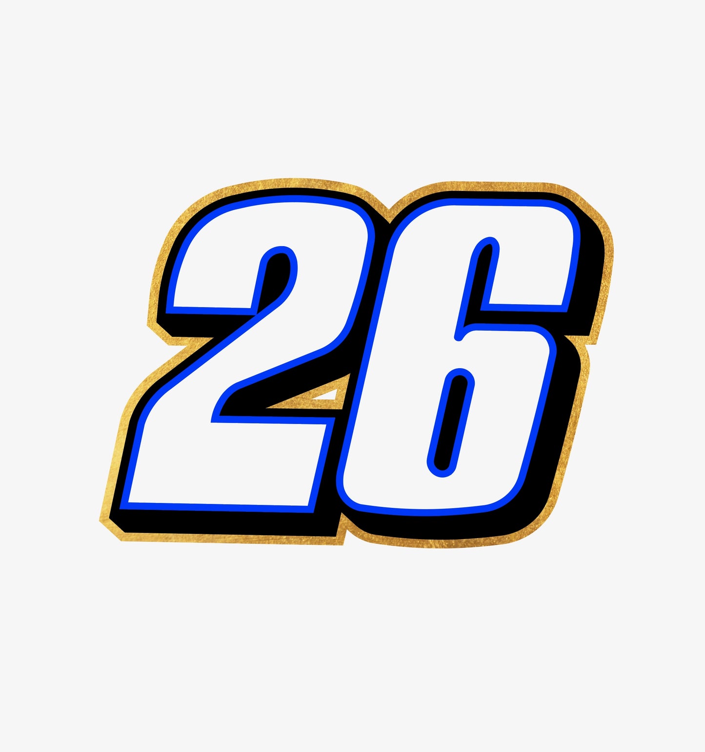 White "26" Decal