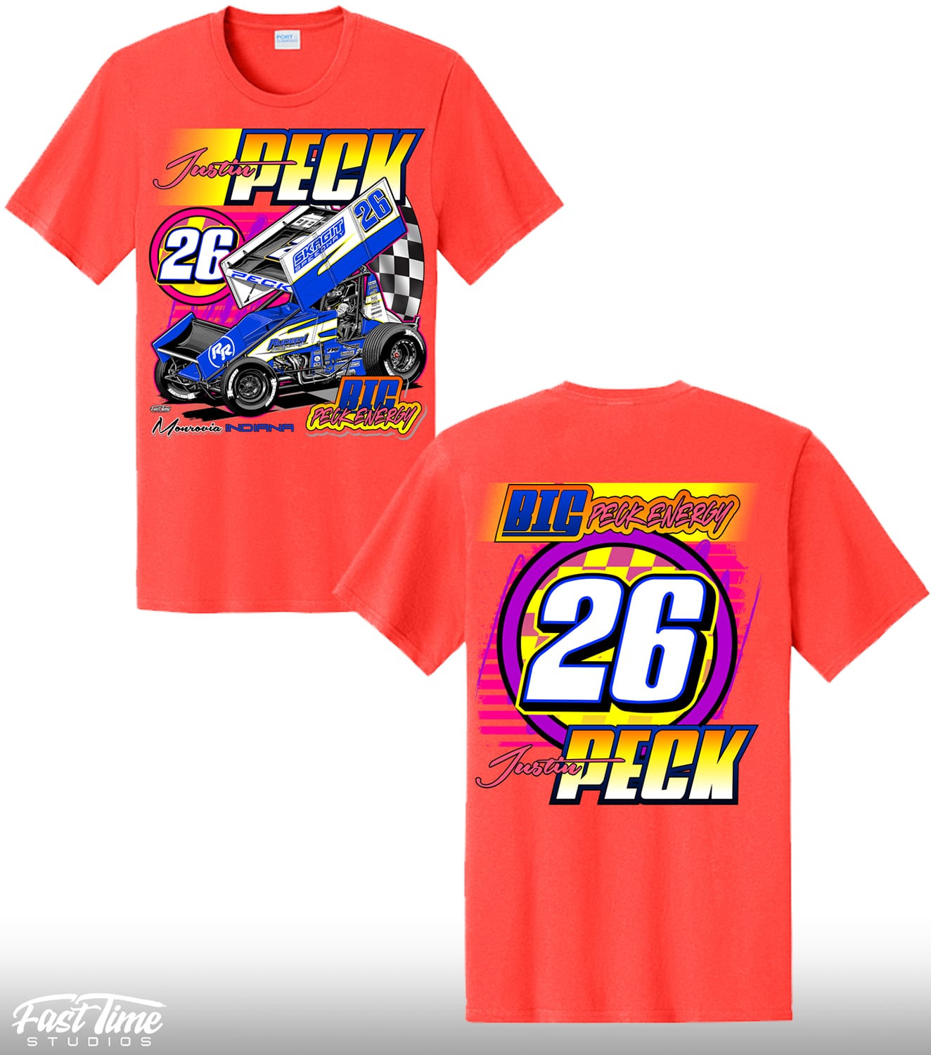 Nationals Retro T-Shirt - Neon Electric Orange