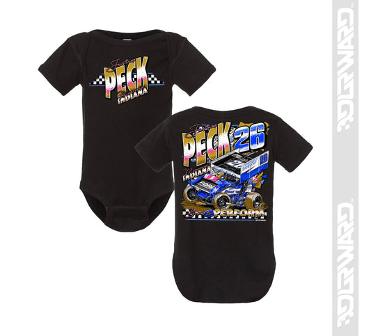 In Retro Baby Onesie - Black